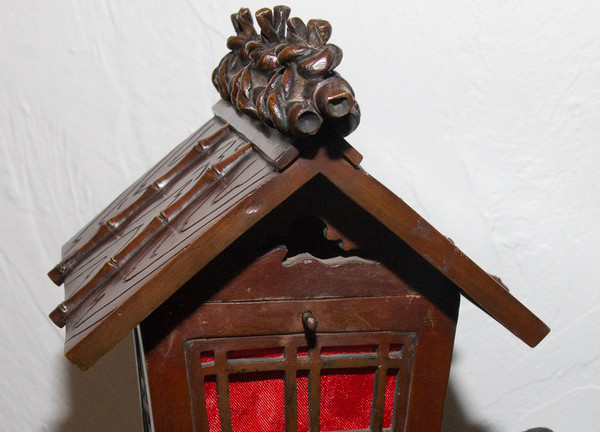 Geisha Bronze Lamp Meiji Period