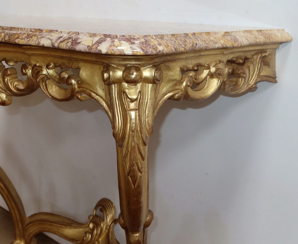 Console Murale en Bois Doré, style Louis XV – Milieu XXe