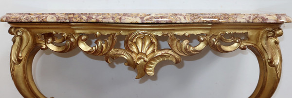 Console Murale en Bois Doré, style Louis XV – Milieu XXe