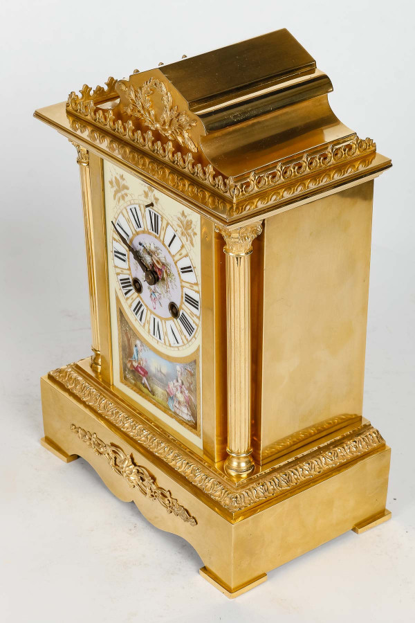Gilt bronze and porcelain mantelpiece, late 19th century