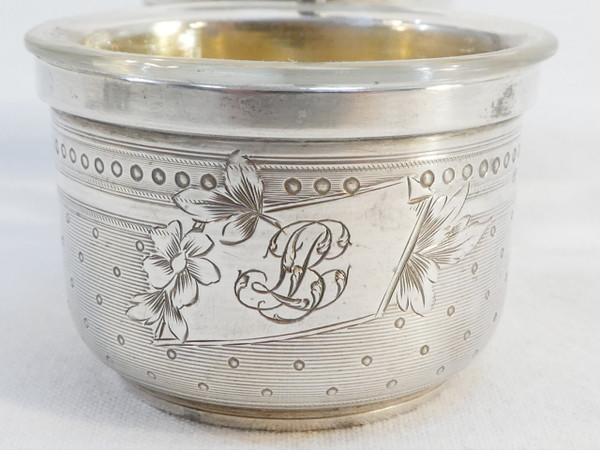 Charming double salerons with solid silver spoons Albert CHAPUS
