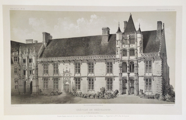 Château De Châteaudun Litografia Architettura Rinascimentale Di Victor Petit