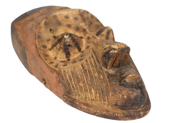 African "Kuba Babuka" mask in wood and pigments. 20th century.