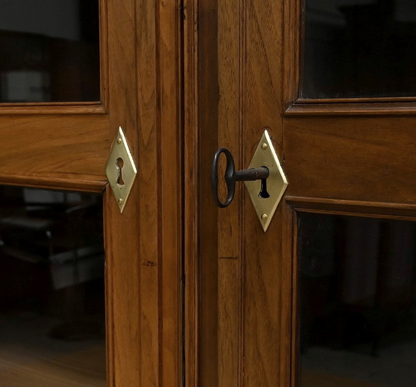 Libreria in noce massiccio, stile Luigi XVI - metà del XIX secolo