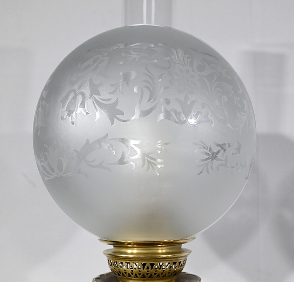 Paire de Lampes à Pétrole électrifiées, style Napoléon III – Milieu XXe