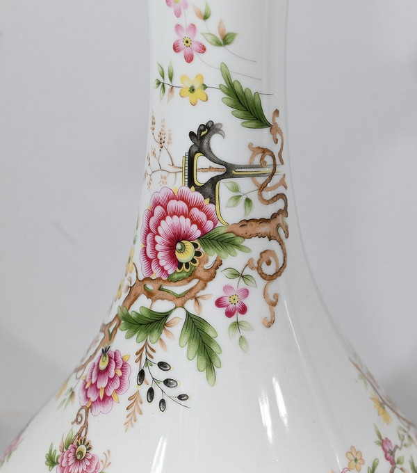 Paire de Lampes à Pétrole électrifiées, style Napoléon III – Milieu XXe