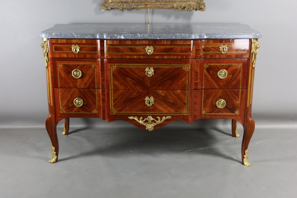  Commode Transition En Marqueterie XVIIIème
