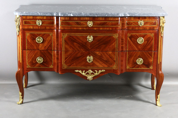  Commode Transition En Marqueterie XVIIIème
