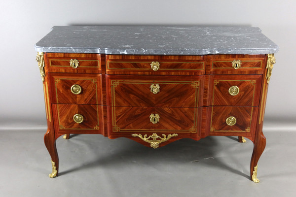  Commode Transition En Marqueterie XVIIIème