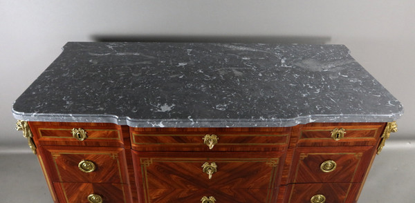  Commode Transition En Marqueterie XVIIIème