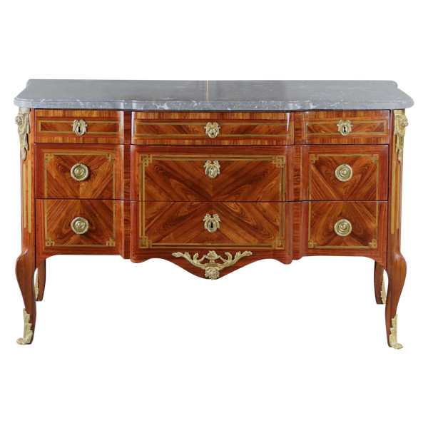  Transition Chest Of Drawers In 18th Century Marquetry