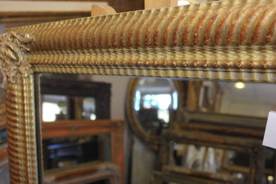 Old restoration mirror golden rectangle