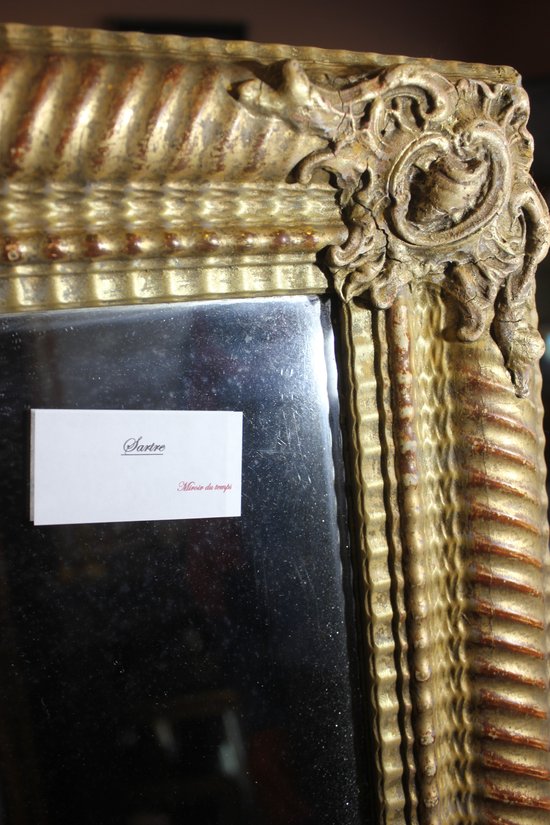 Old restoration mirror golden rectangle