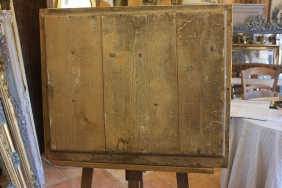 Old restoration mirror golden rectangle