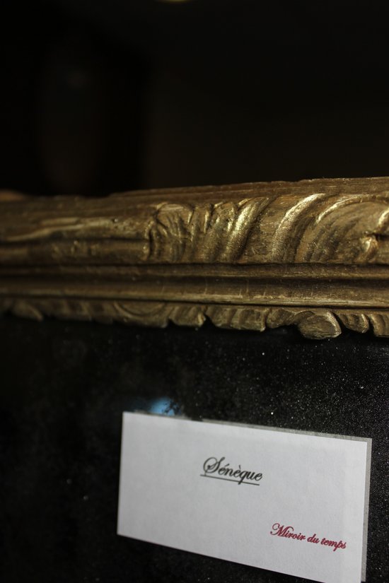 Louis XVI gilded wood mirror, mercury ice