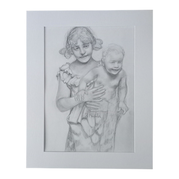 Mother and child portrait /drawing