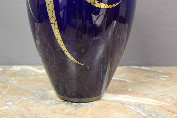 Grand Vase En Porcelaine d'époque  Art Déco Par Pinon Heuzé
