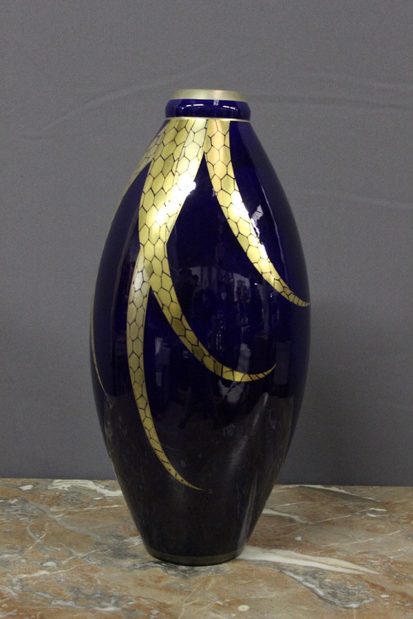 Grand Vase En Porcelaine d'époque  Art Déco Par Pinon Heuzé