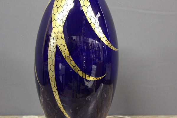 Grand Vase En Porcelaine d'époque  Art Déco Par Pinon Heuzé