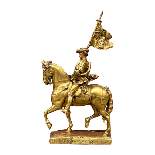 Emmanuel Frèmiet Paris (1824-1910) La Saint Hubert 1520 Large Gilt Bronze