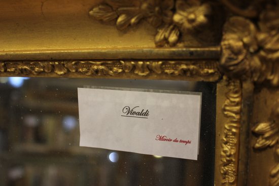 Small old rectangle mirror with gold leaf and mercury