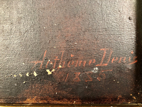 Artheme Denis, Porträt einer jungen Frau. Öl auf Leinwand, signiert und datiert 1885.