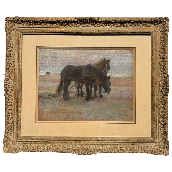 Ecole Hollandaise Du 19ème Siècle - Chevaux De Labour, 1889