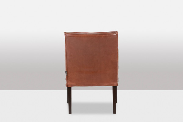 Lintello. Paire de fauteuil en cuir camel. Années 1970.