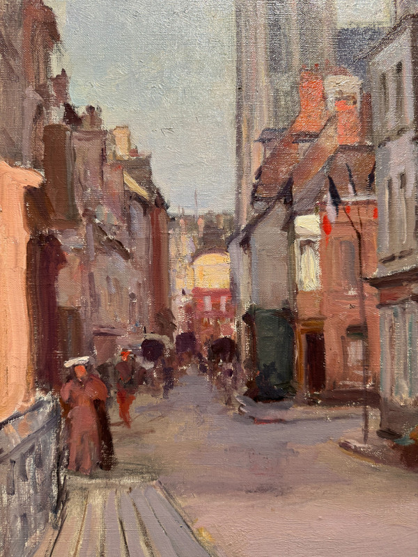 Ecole Française Vers 1900 - Rue Animée