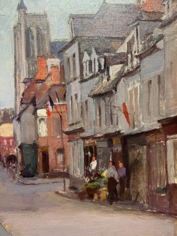 Ecole Française Vers 1900 - Rue Animée