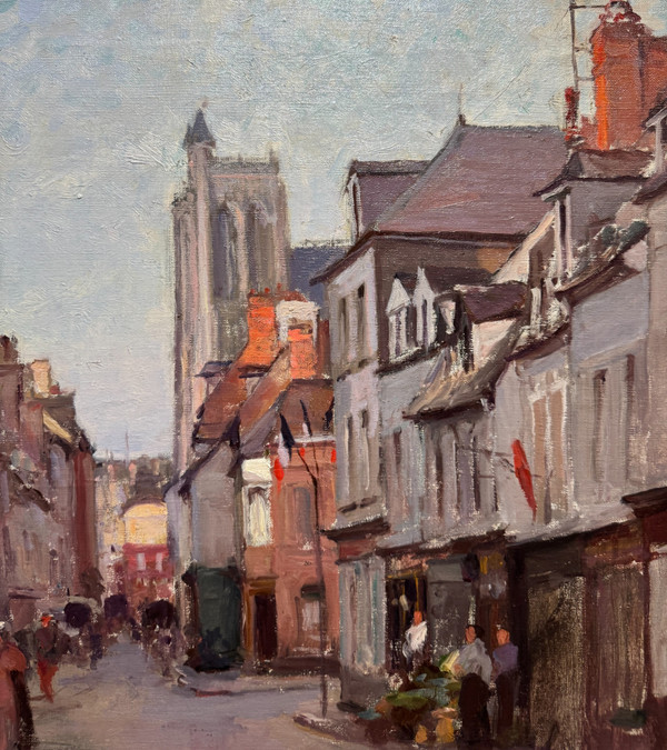 Ecole Française Vers 1900 - Rue Animée