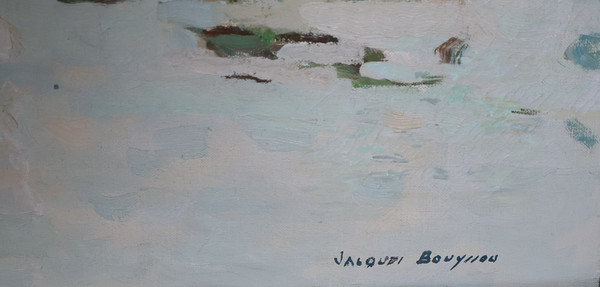  Port De Honfleur Signé Jacques Bouyssou Daté 1967