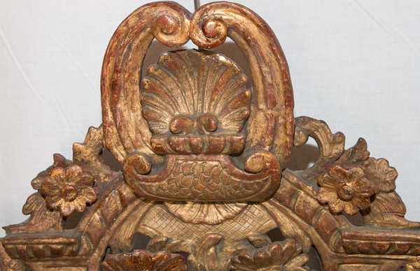 Miroir En Bois Sculpté Et Doré Époque Régence Circa 1720
