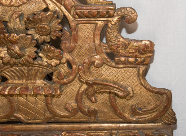Miroir En Bois Sculpté Et Doré Époque Régence Circa 1720