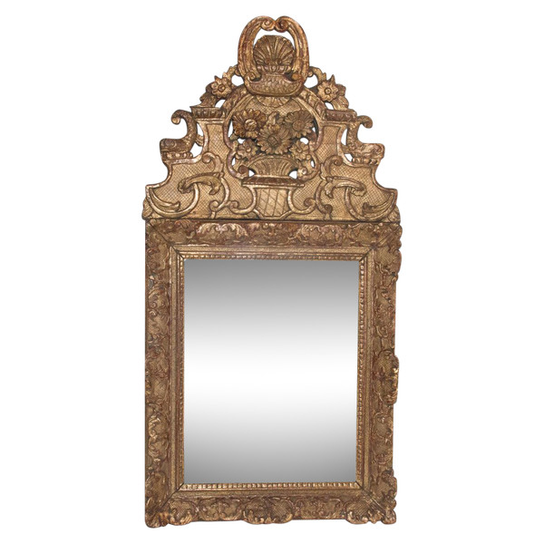 Miroir En Bois Sculpté Et Doré Époque Régence Circa 1720