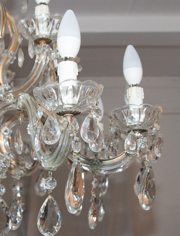 Marie-Thèrese Chandelier In Bohemian Crystal 1950s