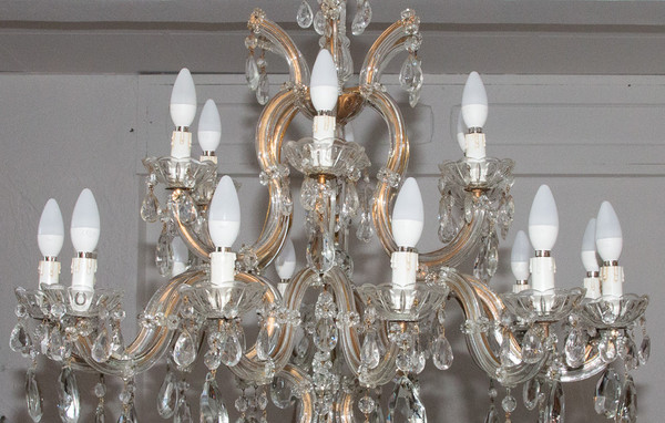 Marie-Thèrese Chandelier In Bohemian Crystal 1950s