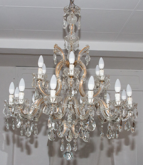 Marie-Thèrese Chandelier In Bohemian Crystal 1950s