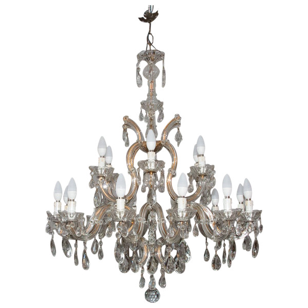 Marie-Thèrese Chandelier In Bohemian Crystal 1950s