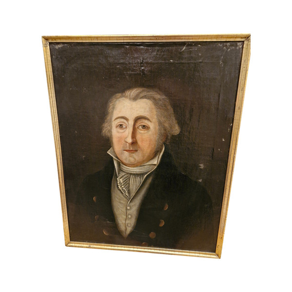 XVIII Ème s, portrait d'homme huile sur toile