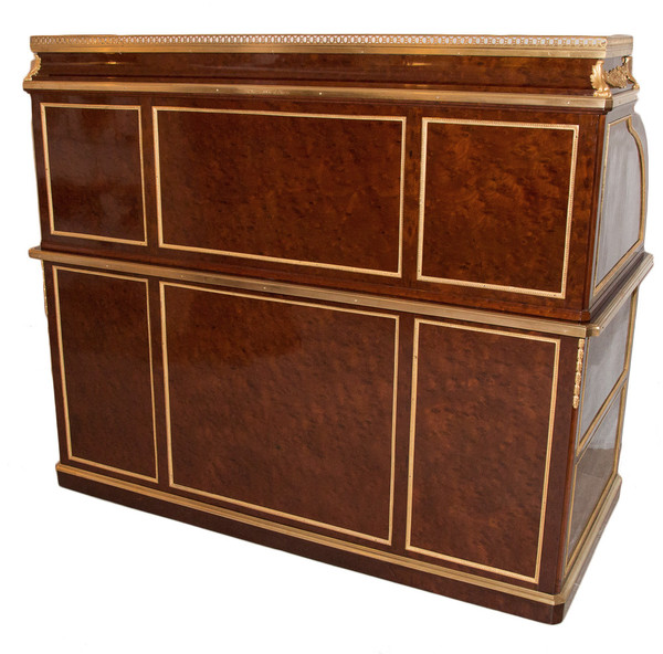 Large Cylinder Desk with Box Stamped André Aucoc, Circa 1890