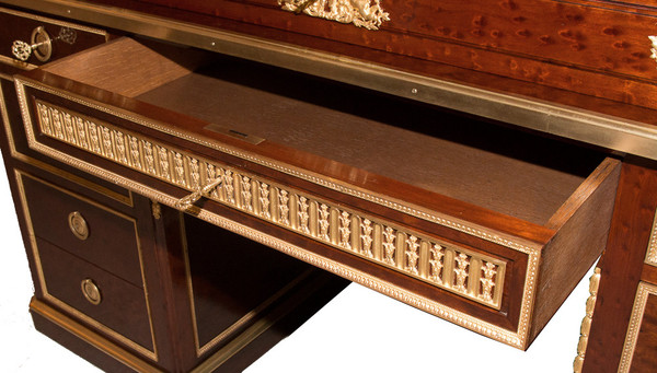 Large Cylinder Desk with Box Stamped André Aucoc, Circa 1890