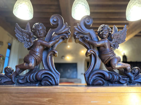 Grande Paire D’anges De Buffet D’orgue – XIXe