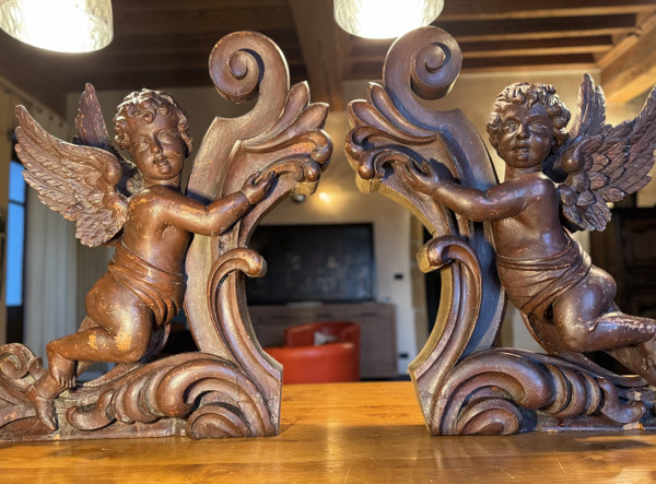 Grande Paire D’anges De Buffet D’orgue – XIXe
