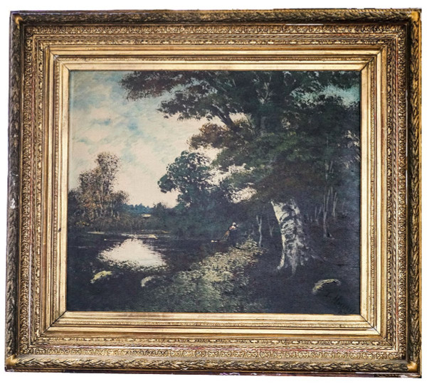 Oil on canvas 19th century, landscape by L. HENRY