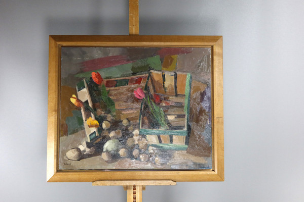 Dipinto, natura morta, firmato René Guinand (1892-1983) scuola svizzera