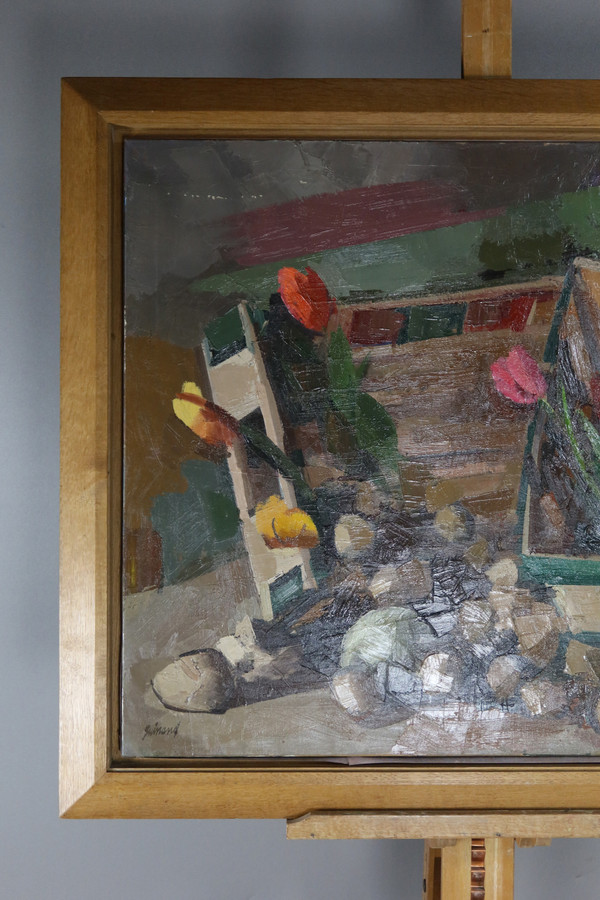 Dipinto, natura morta, firmato René Guinand (1892-1983) scuola svizzera