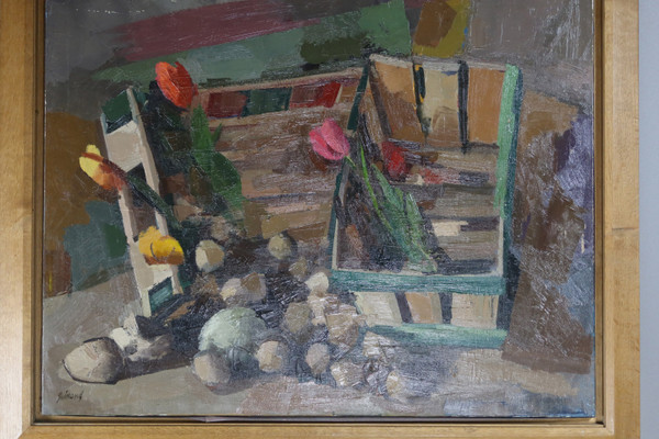 Dipinto, natura morta, firmato René Guinand (1892-1983) scuola svizzera