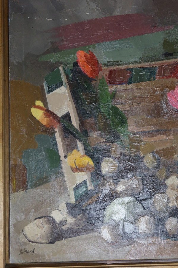 Dipinto, natura morta, firmato René Guinand (1892-1983) scuola svizzera