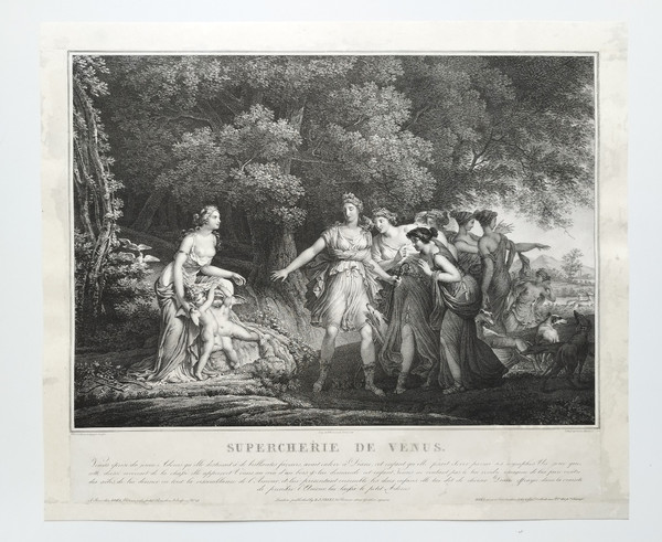 Greek Mythology Deception Of Venus Mythological Lithograph 19th C Old Print